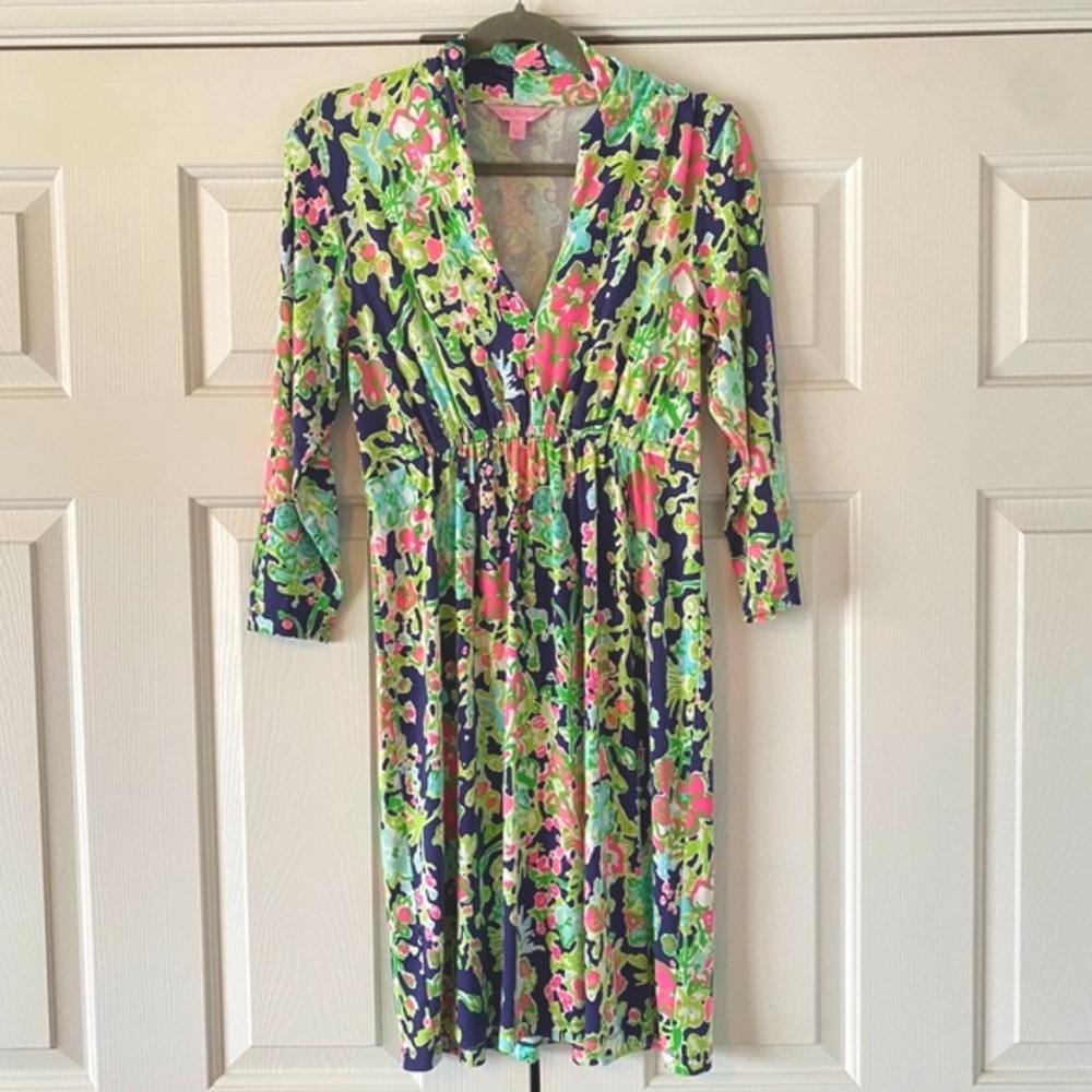 Lilly Pulitzer Alexandra Dress in Navy Southern Charm, M